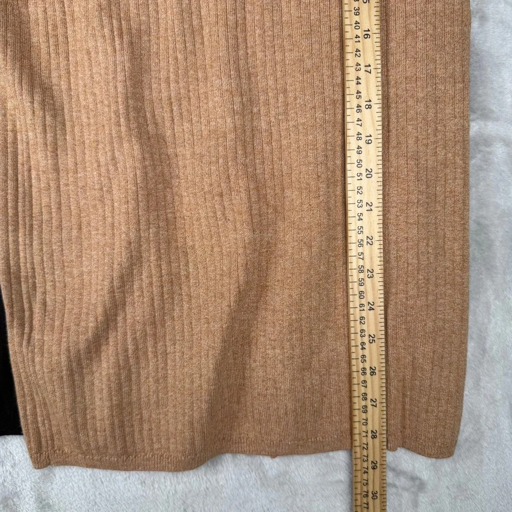 Free‎ People Ribbed Knit Midi Skirt Set Black Camel S